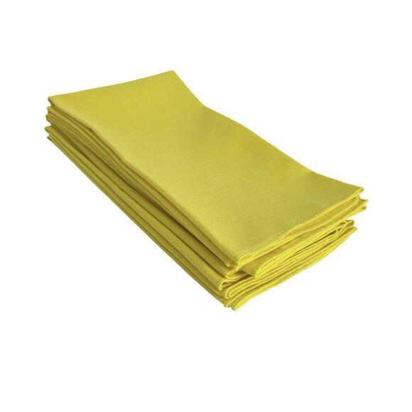 Yellow Cloth Dinner Napkins Set of 6 Bright Color Square 18 Inch Soft Fabric - Picture 3 of 7